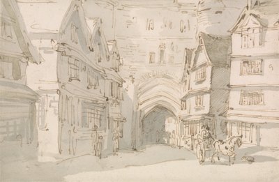 Das Südtor, Exeter von Thomas Rowlandson